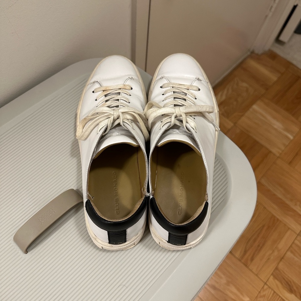 Club Monaco White Leather Sneakers - Picture 6 of 11